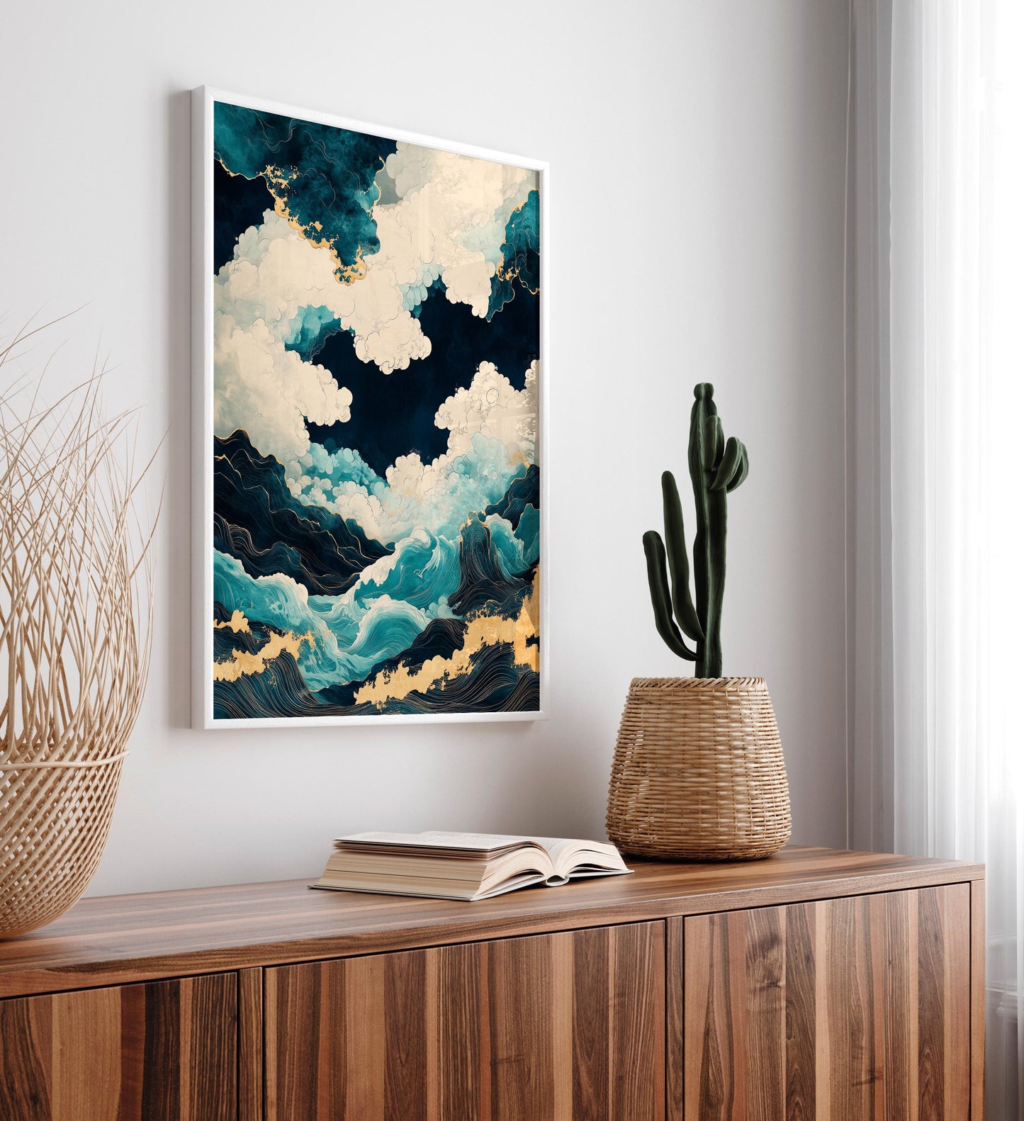 Japanese Waves Art Print: Ukiyo-e Style Ocean Landscape