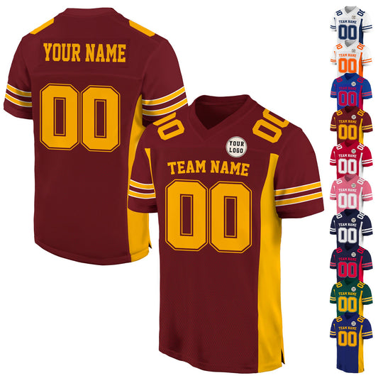 Custom Football Jersey for Adult Kid, Customized Team Name Number Football Team Jersey Shirt, Personalized College Football Team Fans Jersey