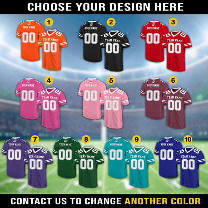 Personalized Team Name & Number Football Jersey Shirt For Adult Kid, Custom Football Jersey Shirt, Game Day Outfit For American Football Fan