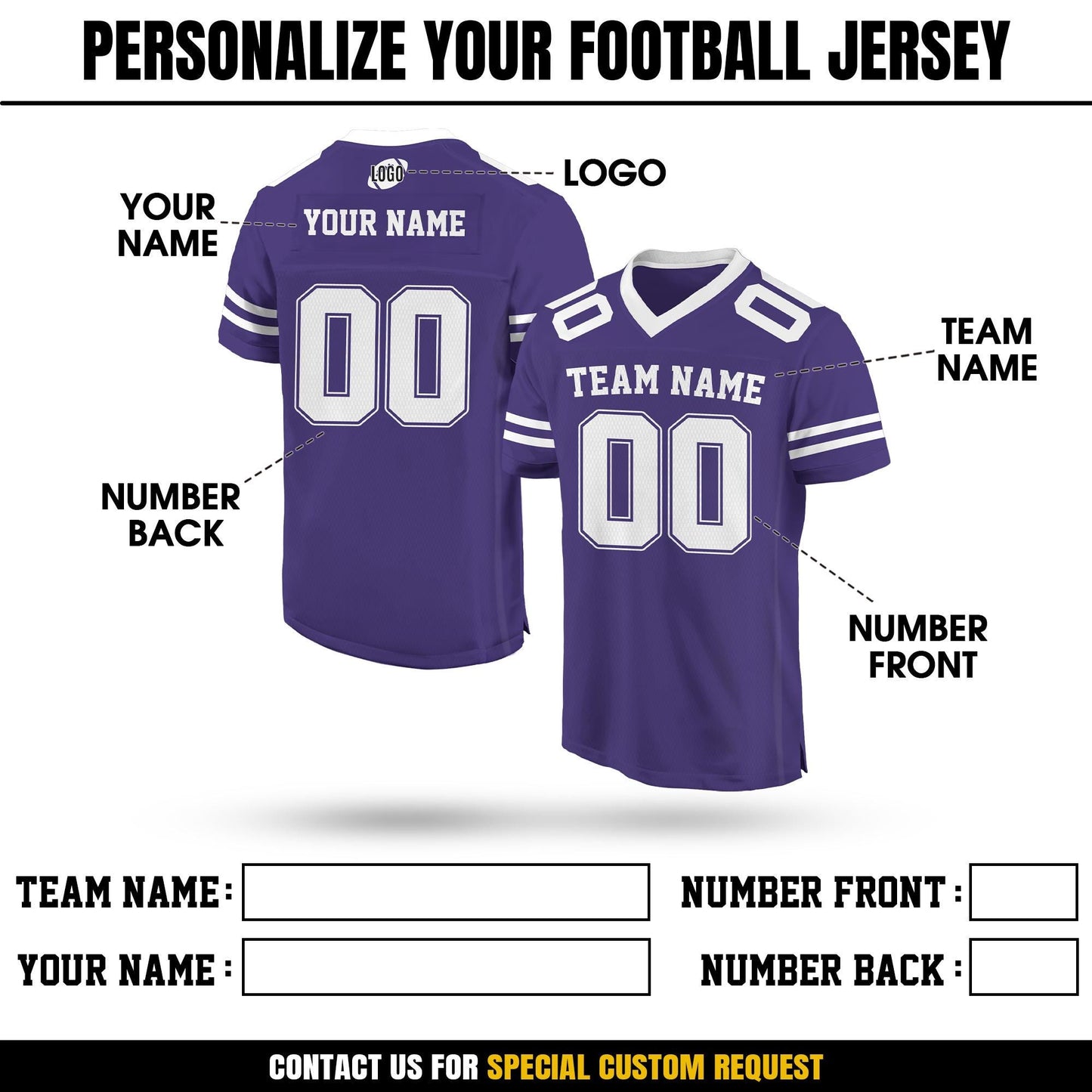 Personalized Team Name & Number Football Jersey Shirt For Adult Kid, Custom Football Jersey Shirt, Game Day Outfit For American Football Fan