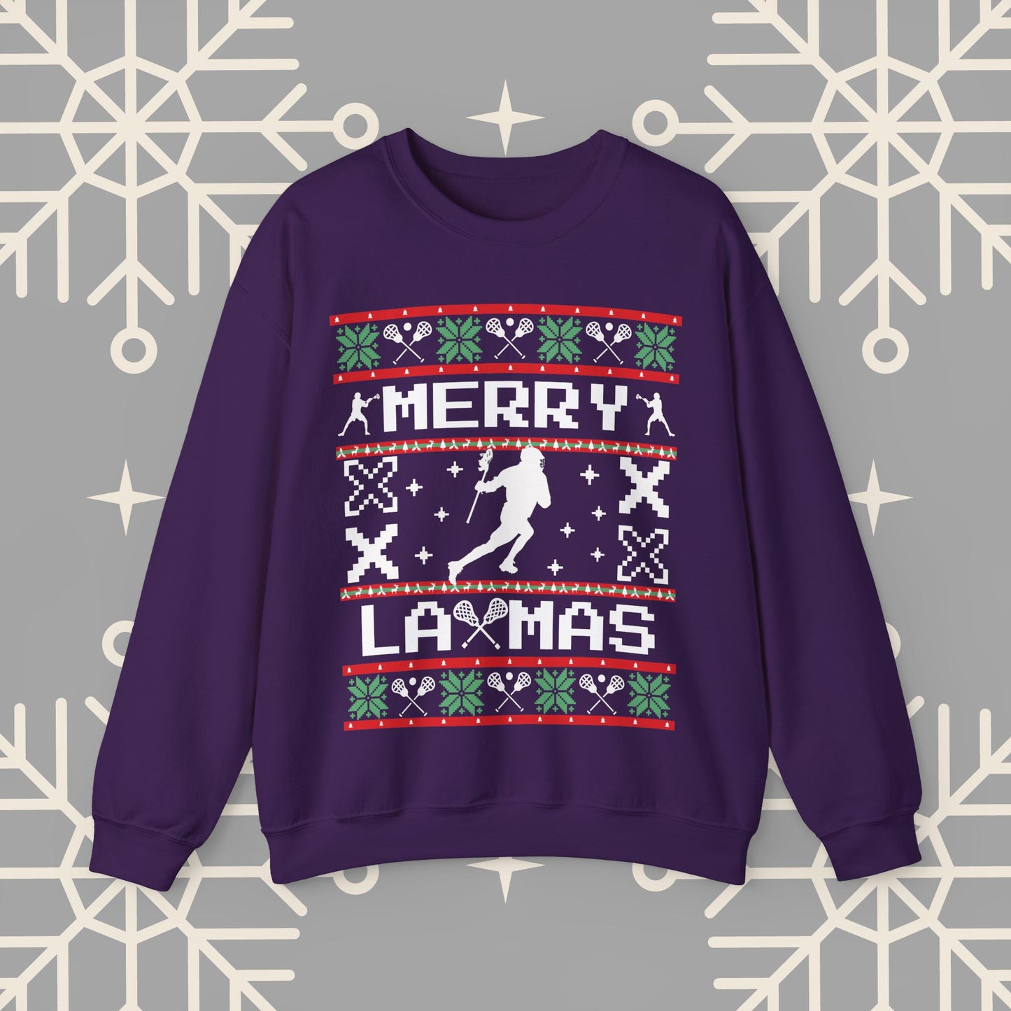 Lacrosse Ugly Christmas , Lacrosse Christmas Sweatshirt, Funny LAX Shirt, Sports Themed Holiday Crewneck, Gift for Lacrosse Player