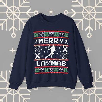 Lacrosse Ugly Christmas , Lacrosse Christmas Sweatshirt, Funny LAX Shirt, Sports Themed Holiday Crewneck, Gift for Lacrosse Player