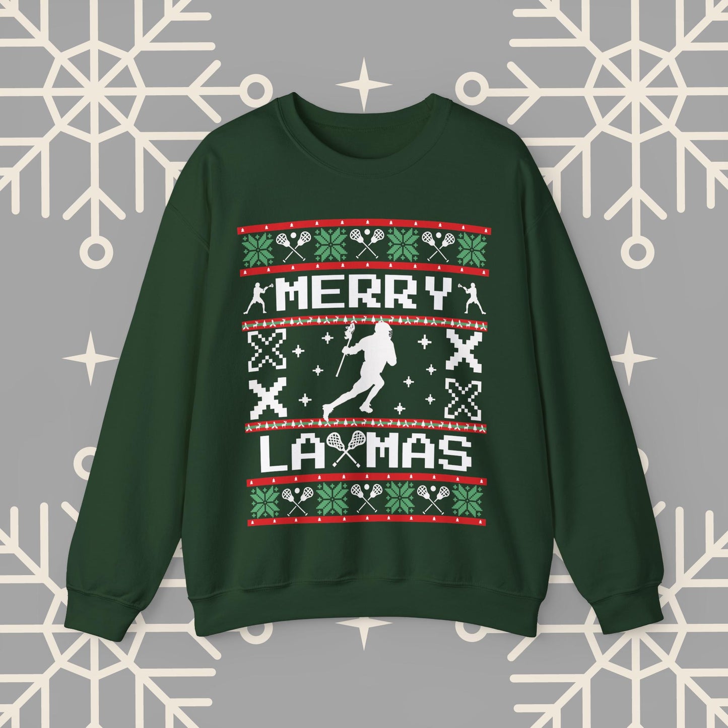 Lacrosse Ugly Christmas , Lacrosse Christmas Sweatshirt, Funny LAX Shirt, Sports Themed Holiday Crewneck, Gift for Lacrosse Player