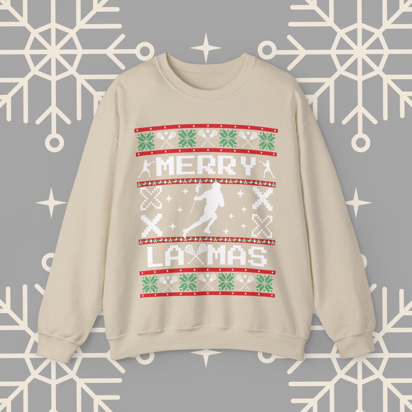 Lacrosse Ugly Christmas , Lacrosse Christmas Sweatshirt, Funny LAX Shirt, Sports Themed Holiday Crewneck, Gift for Lacrosse Player