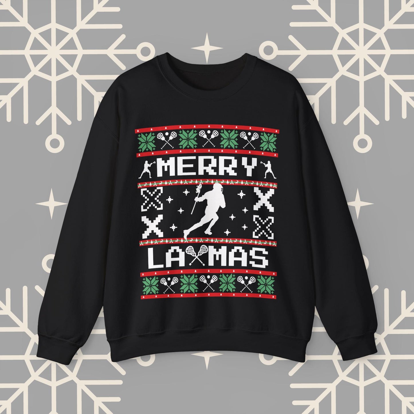 Lacrosse Ugly Christmas , Lacrosse Christmas Sweatshirt, Funny LAX Shirt, Sports Themed Holiday Crewneck, Gift for Lacrosse Player