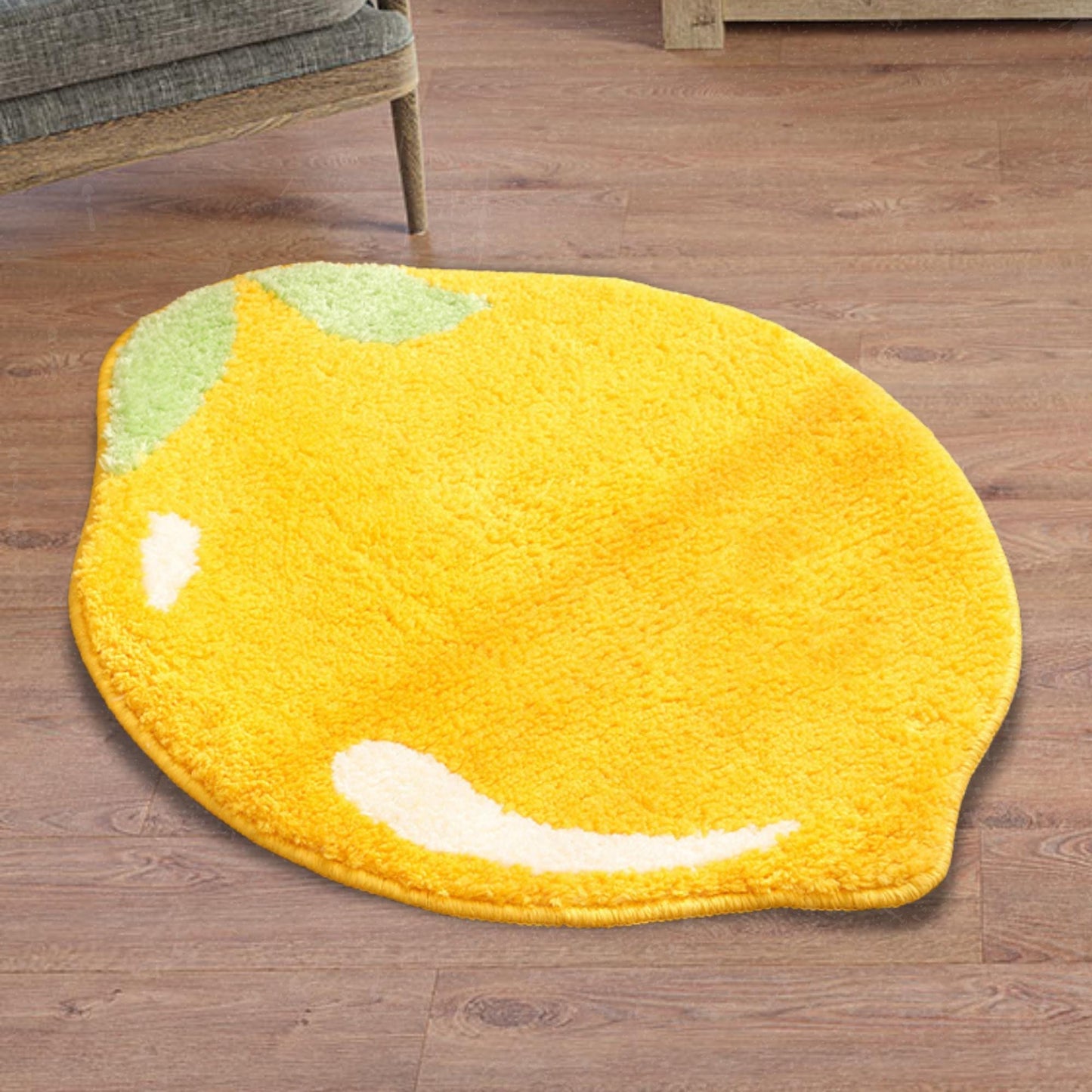 Lemon Bath Mat, Dorm Rug, Tufted Fluffy Fruit Bathroom Rugs for Girls, Funny Shower Rugs, Non Slip Bath Mat