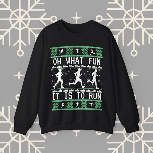 Men's Christmas Running Sweatshirt, Runner Ugly Christmas , Funny Running Shirt for Men, Holiday Run Crewneck, Gift for Runner