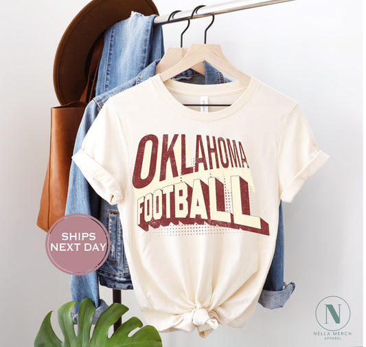 Retro Oklahoma Football Shirt, Vintage Oklahoma Football Tee, Tulsa Oklahoma T-Shirt, College Football Shirt