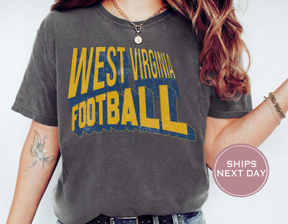 Retro West Virginia Football Shirt, Vintage West Virginia Football Tee, Morgantown West Virginia T-Shirt, College Football Shirt