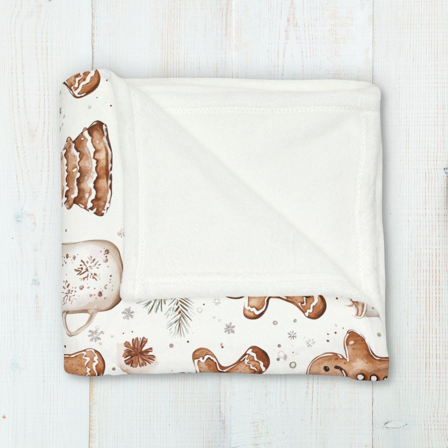 Gingerbread Man Cookies Blanket Boho Christmas Home Decor Neutral Gingerbread Holiday Hot Cocoa Decor Christmas Gift Ideas for Family Friend