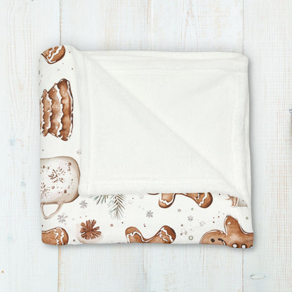 Gingerbread Man Cookies Blanket Boho Christmas Home Decor Neutral Gingerbread Holiday Hot Cocoa Decor Christmas Gift Ideas for Family Friend