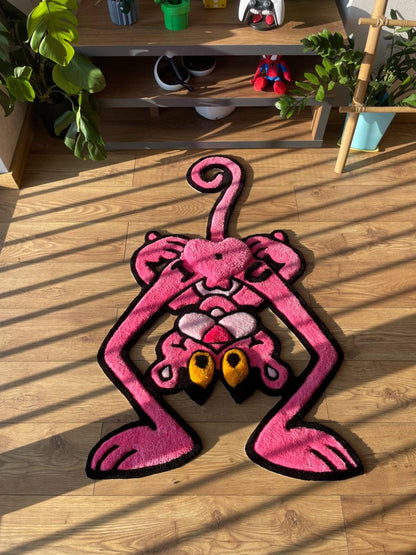 Pink Panther Custom Wool Rug: 3D Tufted Fluffy Wool Carpet