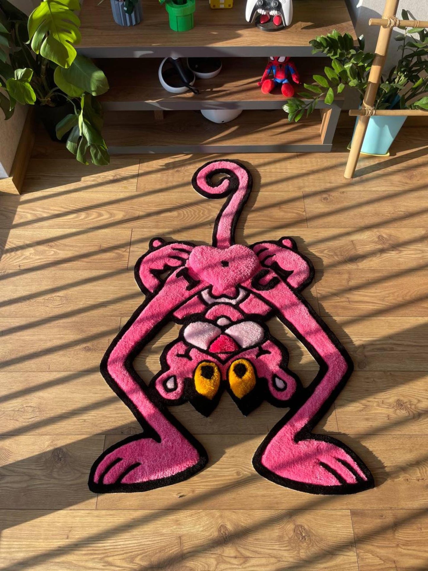 Pink Panther Custom Wool Rug: 3D Tufted Fluffy Wool Carpet