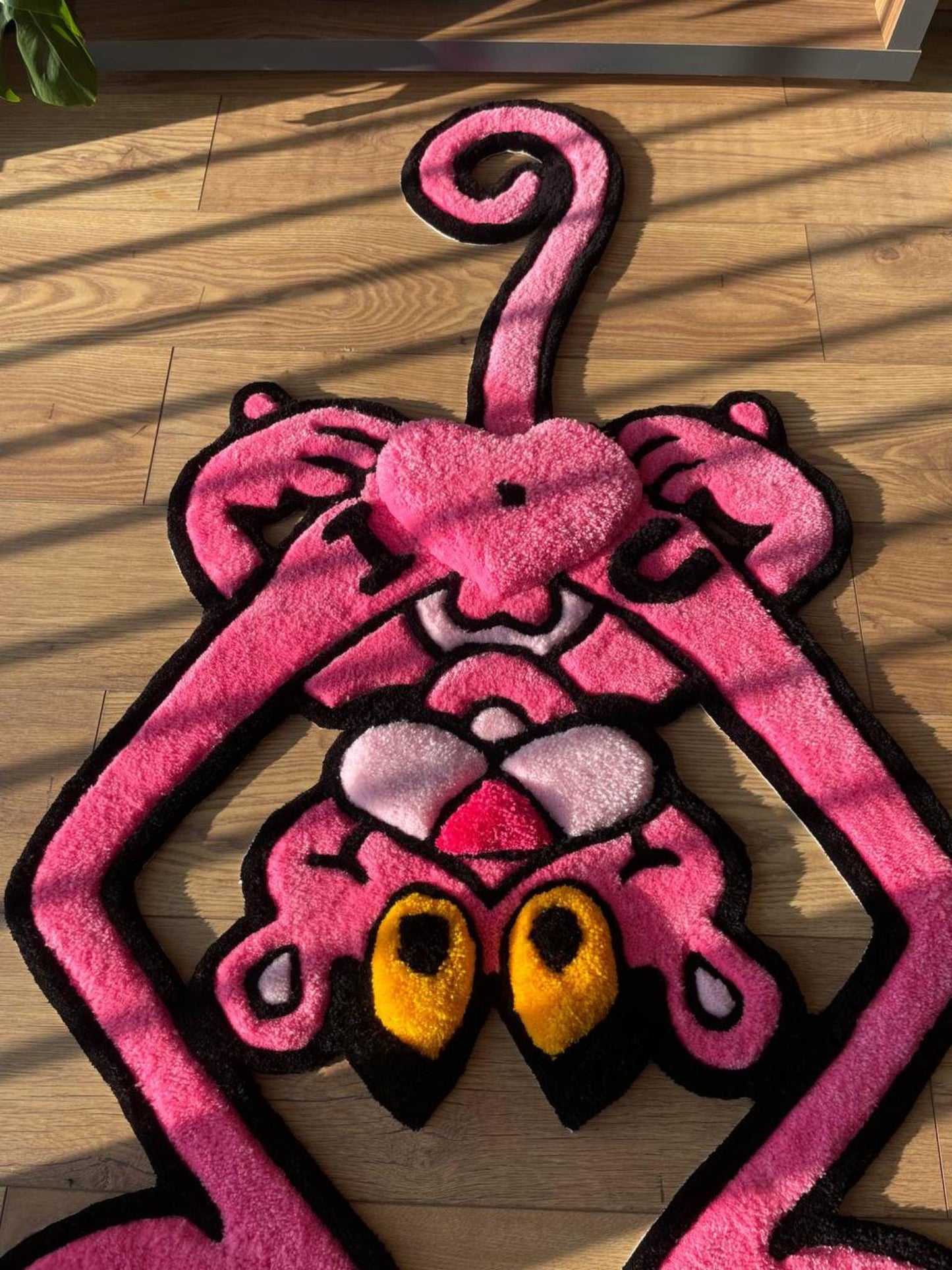 Pink Panther Custom Wool Rug: 3D Tufted Fluffy Wool Carpet