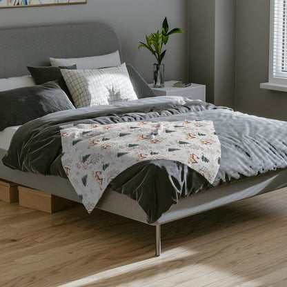 Winter Village Blanket Christmas Village Fleece Throw Holiday Home Decor Snowy Village Bedding Christmas Gift Ideas Family Friends Coworker