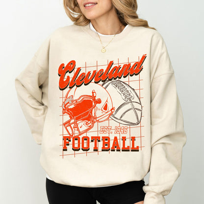 Cleveland Football Shirt For Him, Vintage Cleveland Sweatshirt, Cleveland Football Retro Gift, Cleveland Gift For Her, Cleveland Team