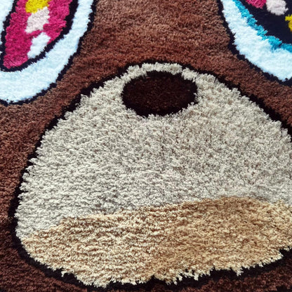 Kanye West Dropout Bear Tufted Rug Custom Anime Game Design Knitting Handmade Non-slip Area Rugs Home Decor