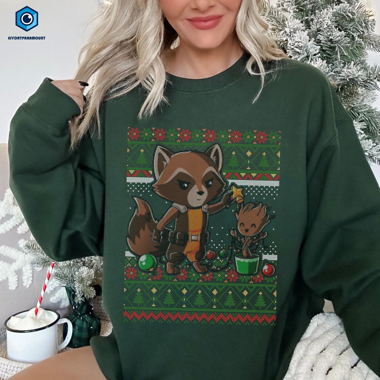 Guardians of the Galaxy Ugly Christmas Sweatshirt | Rocket Raccoon Ugly Christmas Shirt | Groot Ugly Sweater | Merry Grootmas Shirt
