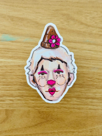 Pretty Clown Artist Decal | Waterproof  Weatherproof | Sticker from Artist Drawings