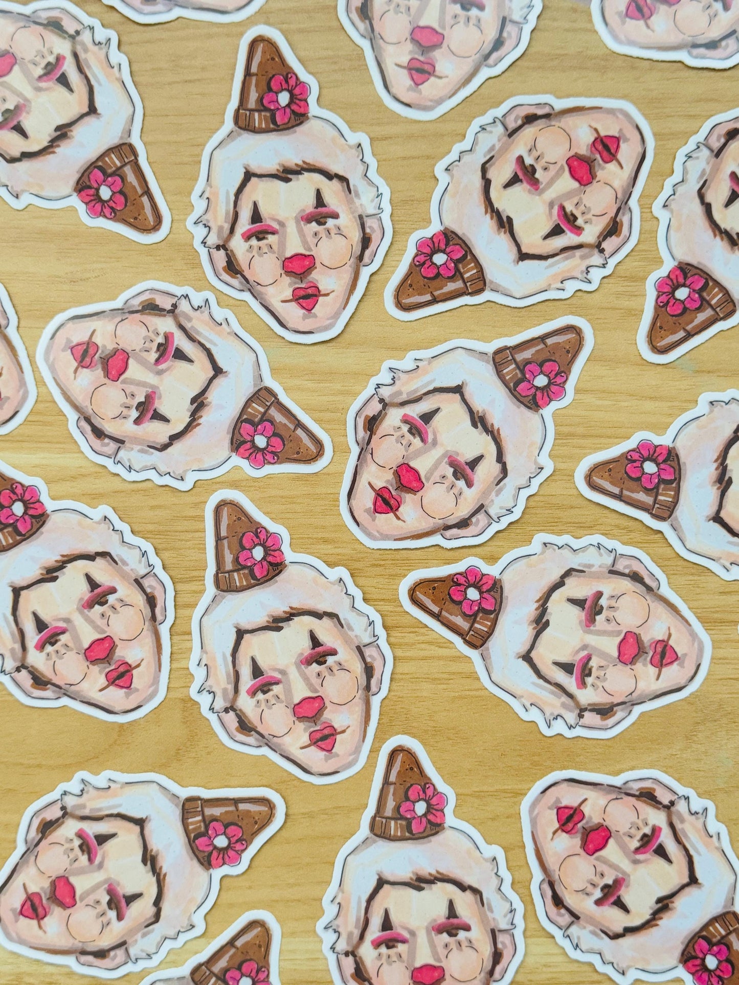 Pretty Clown Artist Decal | Waterproof  Weatherproof | Sticker from Artist Drawings