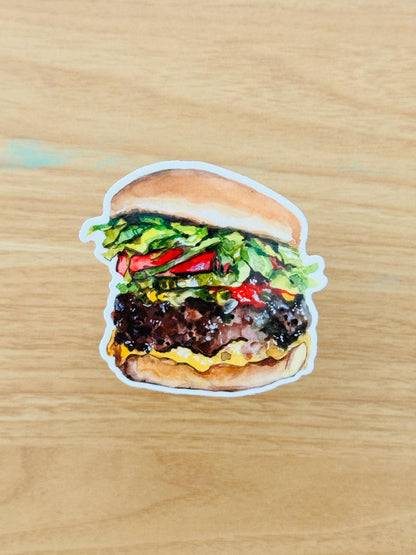 Big Burger Artist Decal | Waterproof  Weatherproof | Foodie Burger lover Stickers
