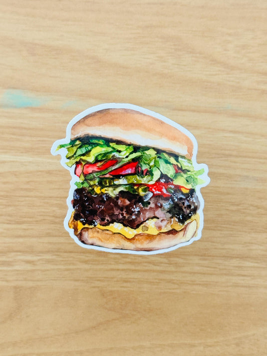 Big Burger Artist Decal | Waterproof  Weatherproof | Foodie Burger lover Stickers