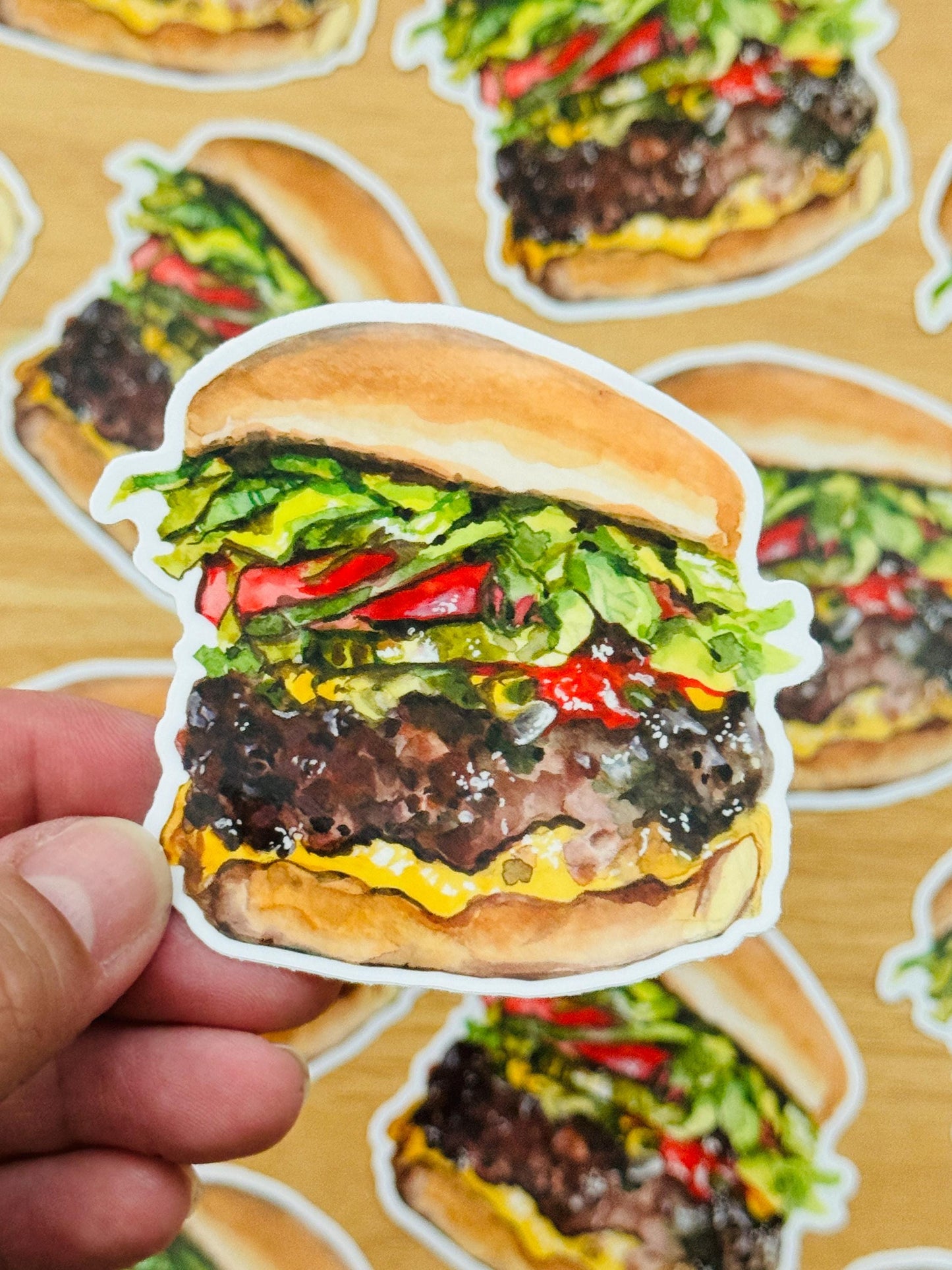 Big Burger Artist Decal | Waterproof  Weatherproof | Foodie Burger lover Stickers