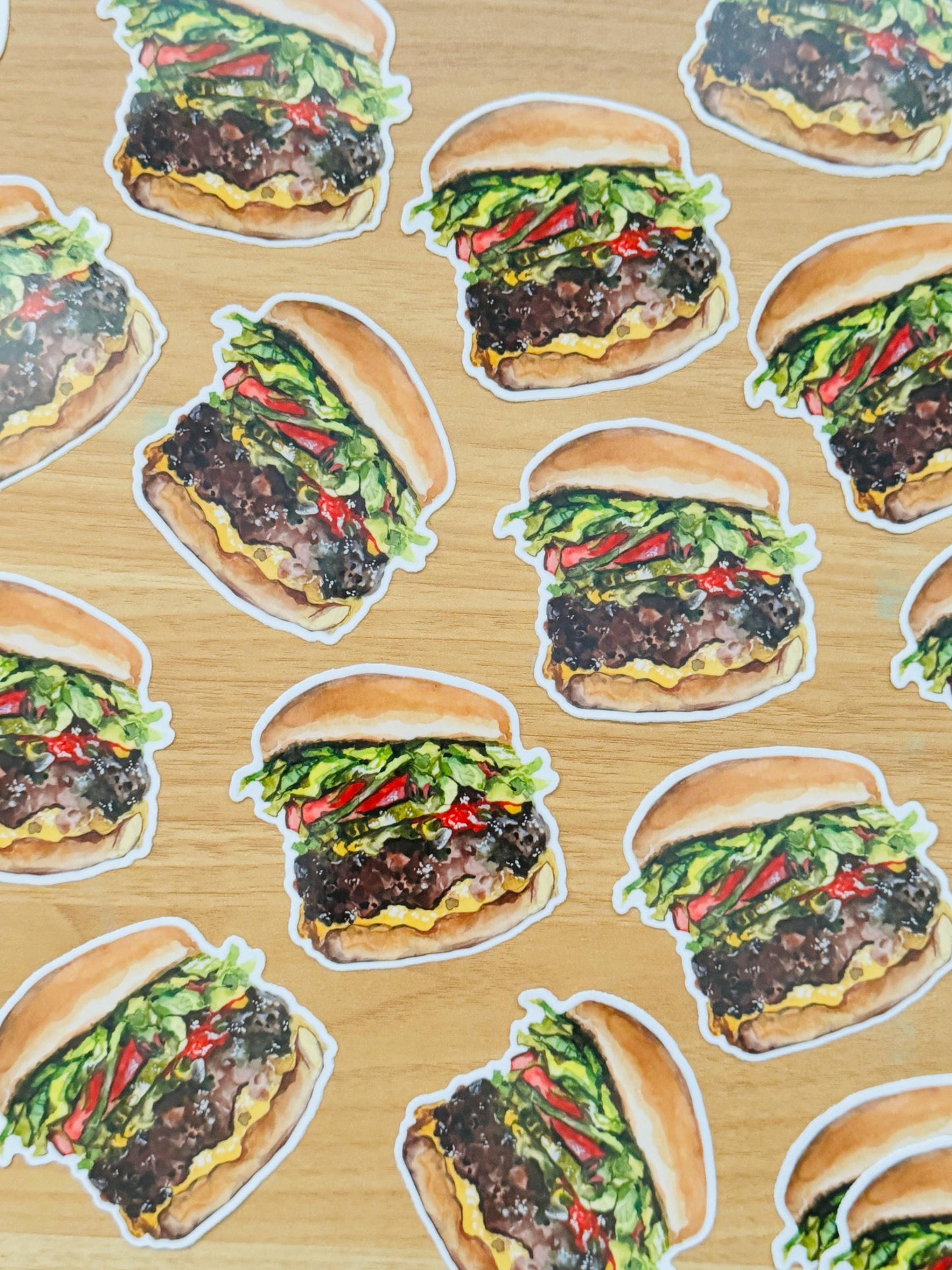 Big Burger Artist Decal | Waterproof  Weatherproof | Foodie Burger lover Stickers