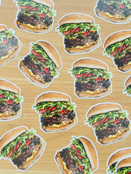 Big Burger Artist Decal | Waterproof  Weatherproof | Foodie Burger lover Stickers