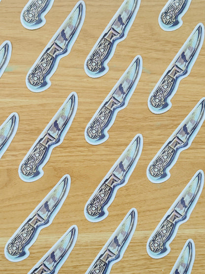 Wood Handled Knife Decal | Waterproof  Weatherproof | Forest Foraging Sticker