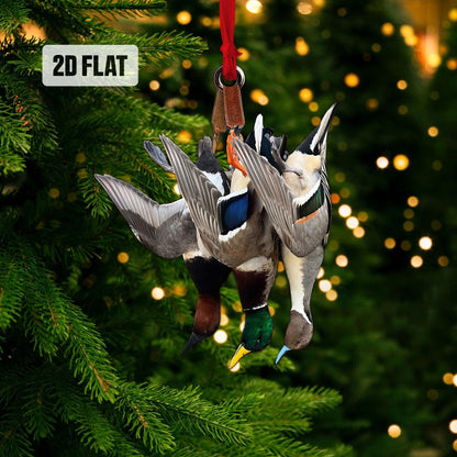 Duck Hunting Flat Ornament, Hunting Rearview Mirror Car Accessories, Hunting Christmas Ornament, Xmas Gift for Dad, Husband, Hunting Lover