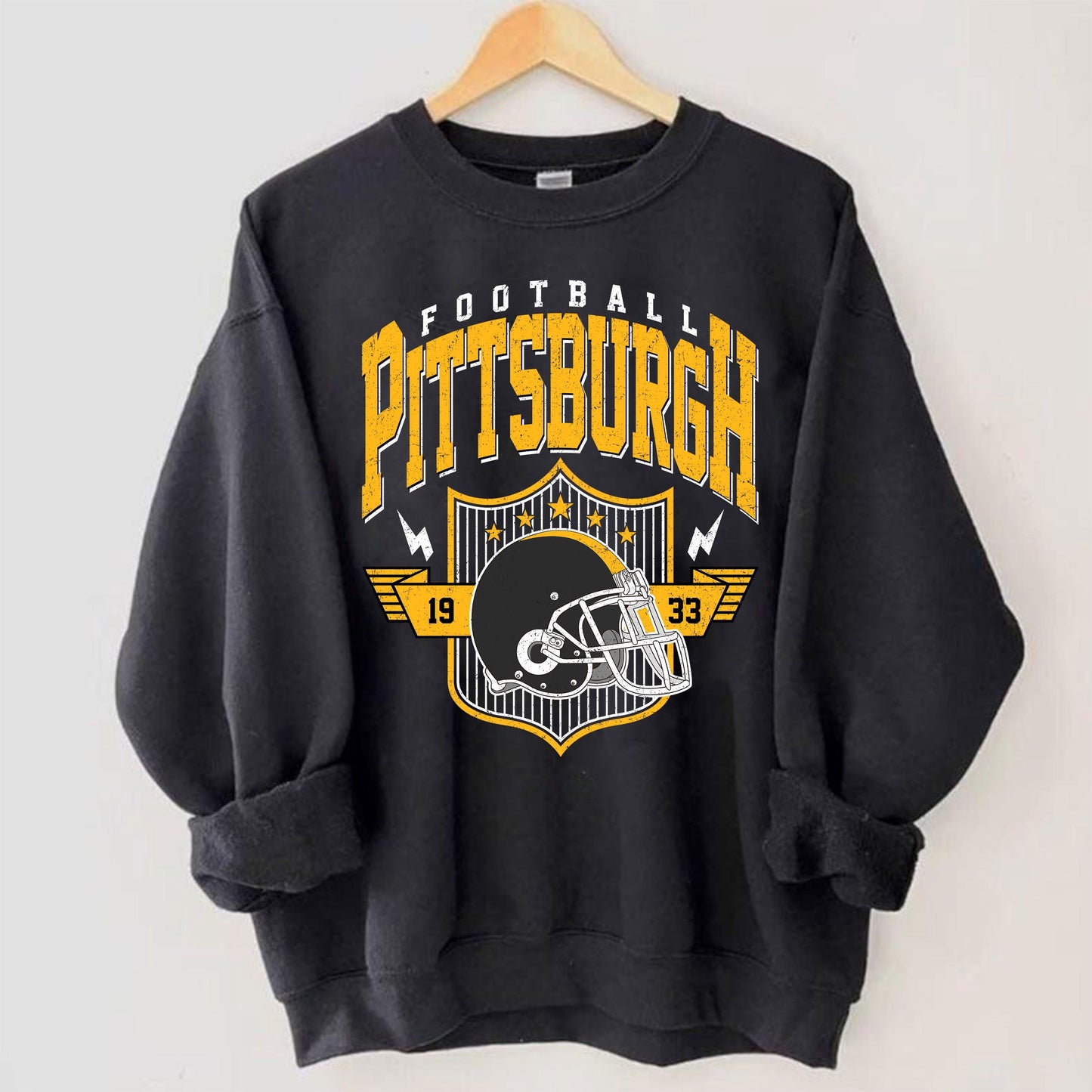 Pittsburgh Shirt Retro Style 90s Vintage Unisex Crewneck, Graphic Tee Gift For Football Fan Sport, Pittsburgh Football Sweatshirt.