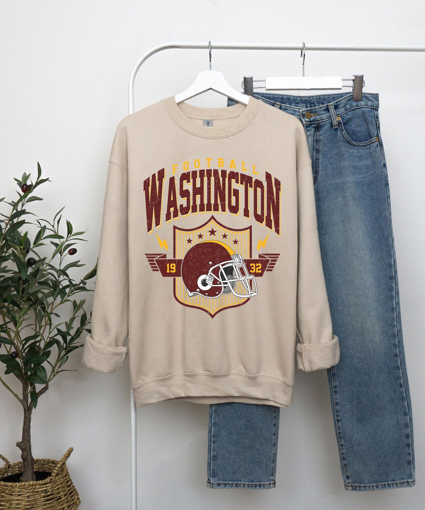 Vintage Washington Football Sweatshirt, Washington Crewneck Sweatshirt, Game Day Shirt, Washington Football Shirt, Sunday Football Shirt