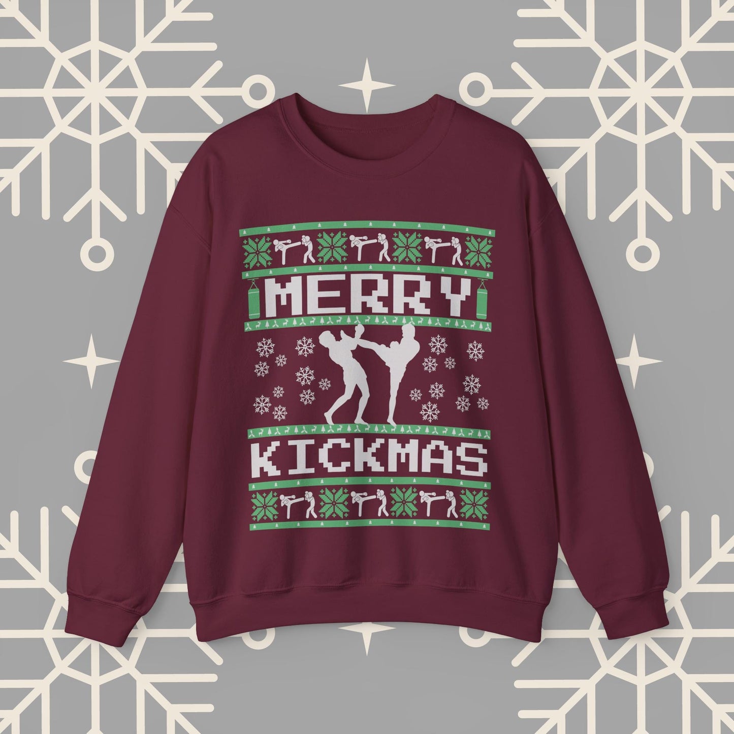 Merry Kickmas Ugly Christmas , Kick Boxing Sweatshirt, Muay Thai Ugly Christmas Jumper, Gift for Kick Boxer