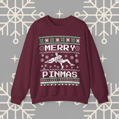 Merry Pinmas Ugly Christmas , Wrestling Christmas Sweatshirt, Funny Wrestling Shirt, Gift for Wrestler