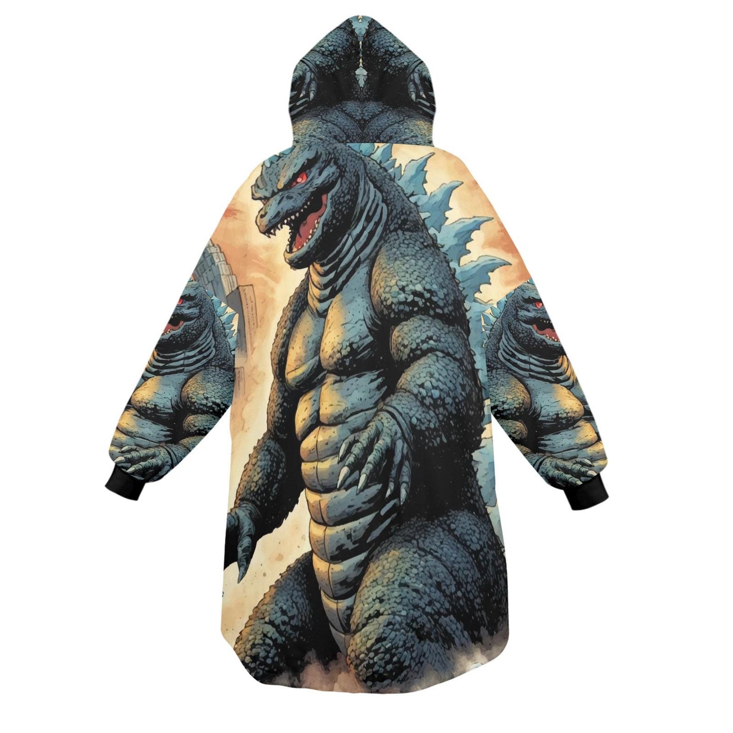 Godzilla Blanket Hoodie Retro Kaiju Comics Personalized Blanket