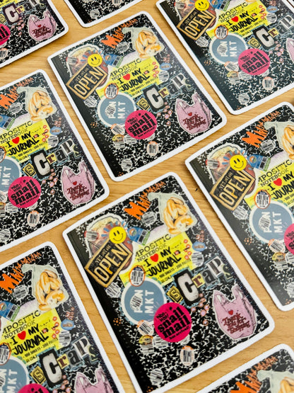 I Heart My Journal Sticker | Waterproof  Decals| Composition Book cover