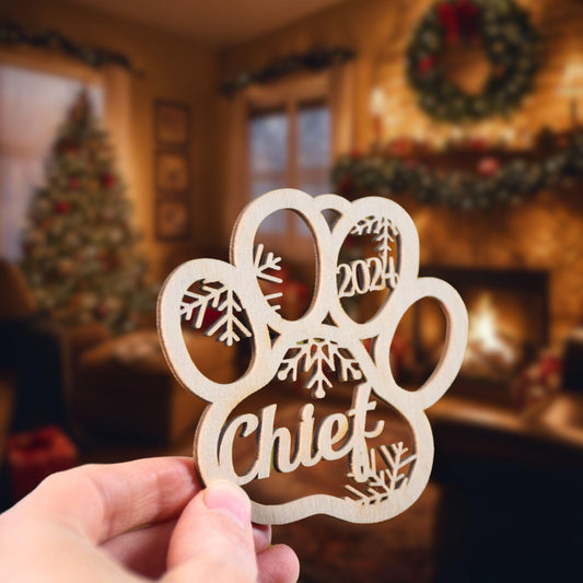 Personalized Dog Paw Ornament | Custom Cat Christmas Ornament | Pet Memorial 2025 Ornament | Gift for Dog Mom