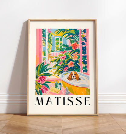 Matisse Style Cavalier King Charles Spaniel Bath Art Print