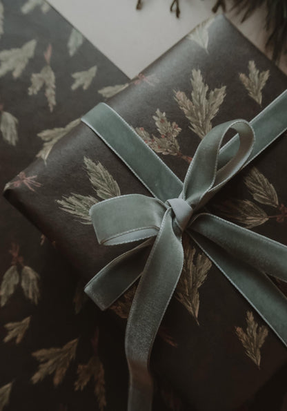 Green branches Wrapping paper, Christmas Gift Wrap, Green Christmas Wrap, recycled Christmas Gift Warp, Xmas Wrapping paper, gift