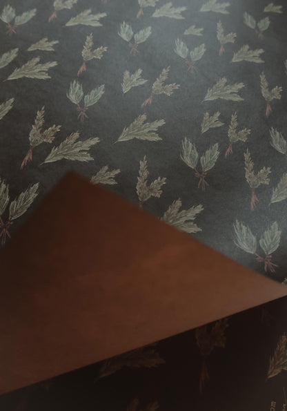 Green branches Wrapping paper, Christmas Gift Wrap, Green Christmas Wrap, recycled Christmas Gift Warp, Xmas Wrapping paper, gift