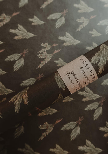 Green branches Wrapping paper, Christmas Gift Wrap, Green Christmas Wrap, recycled Christmas Gift Warp, Xmas Wrapping paper, gift