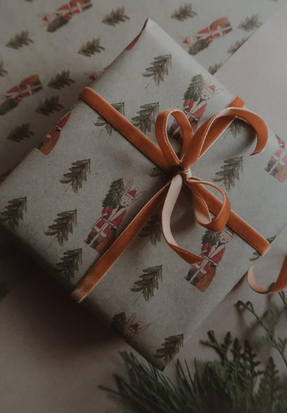 Bunny with a tree Wrapping paper, Christmas Gift Wrap, Green Christmas Wrap, recycled Christmas Gift Warp, Xmas Wrapping paper, gift