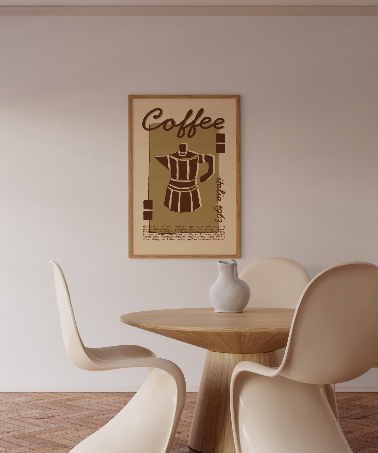 Coffee Poster, Kitchen Art, Kitchen Poster, Kitchen Print, Moka Pot, Modern Kitchen Decor, Retro Poster, Exhibition Poster, Coffee Wall Art