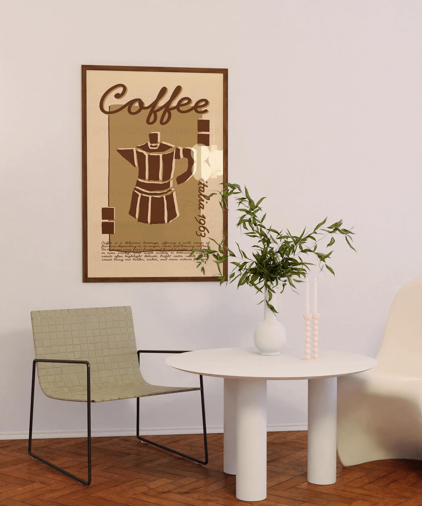 Coffee Poster, Kitchen Art, Kitchen Poster, Kitchen Print, Moka Pot, Modern Kitchen Decor, Retro Poster, Exhibition Poster, Coffee Wall Art