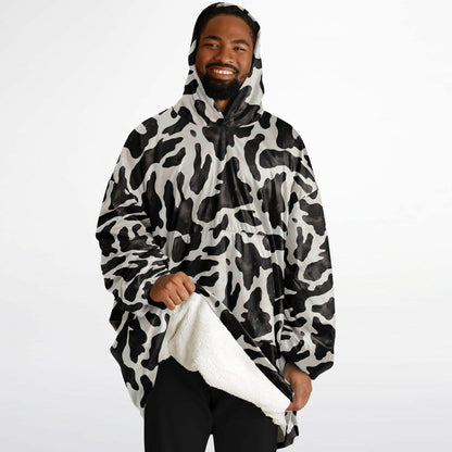 Unisex Cute y2k Cow Print Snug Hoodie,Printed Hooded Blanket with Sleeves, Lounge Wear, All Over Print Hoodie, Birthday Gift,Christmas Gifts