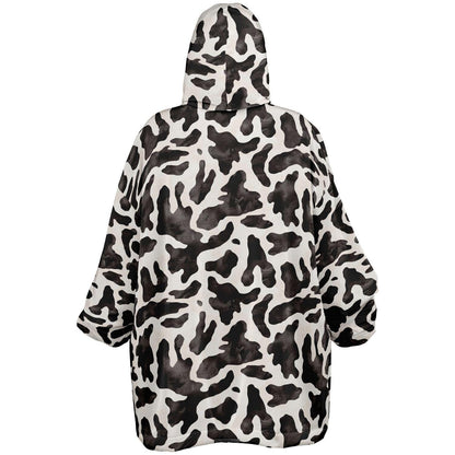 Unisex Cute y2k Cow Print Snug Hoodie,Printed Hooded Blanket with Sleeves, Lounge Wear, All Over Print Hoodie, Birthday Gift,Christmas Gifts