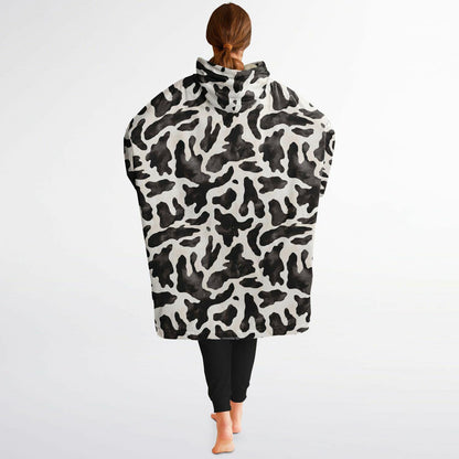 Unisex Cute y2k Cow Print Snug Hoodie,Printed Hooded Blanket with Sleeves, Lounge Wear, All Over Print Hoodie, Birthday Gift,Christmas Gifts