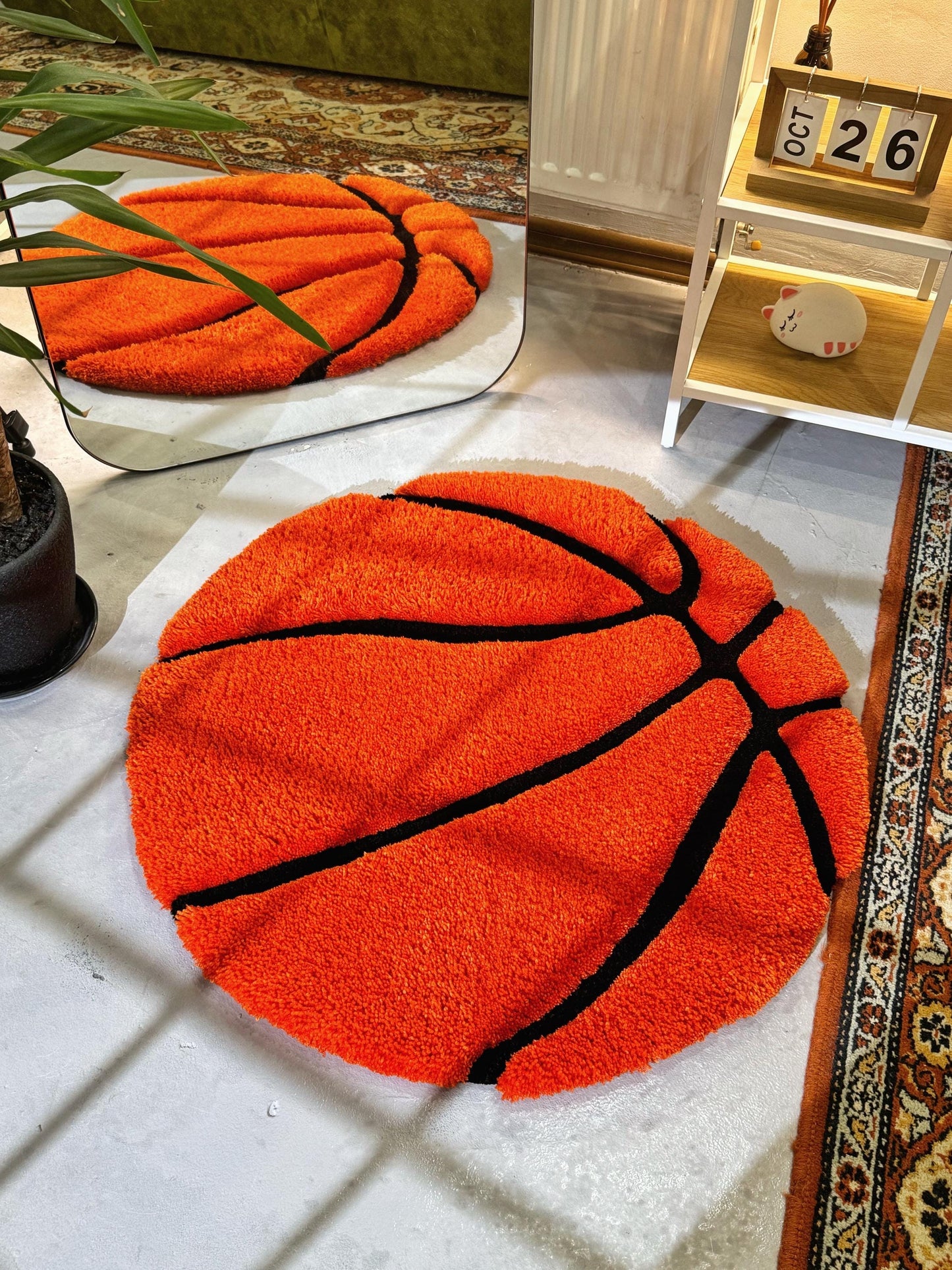 Basketball 3D Rug, 3D Fluffy Ball, Sports Fun Gift, Teenager Room Decor, Game Room Decor, Basketball Player gift, Christmas Gift