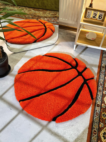 Basketball 3D Rug, 3D Fluffy Ball, Sports Fun Gift, Teenager Room Decor, Game Room Decor, Basketball Player gift, Christmas Gift